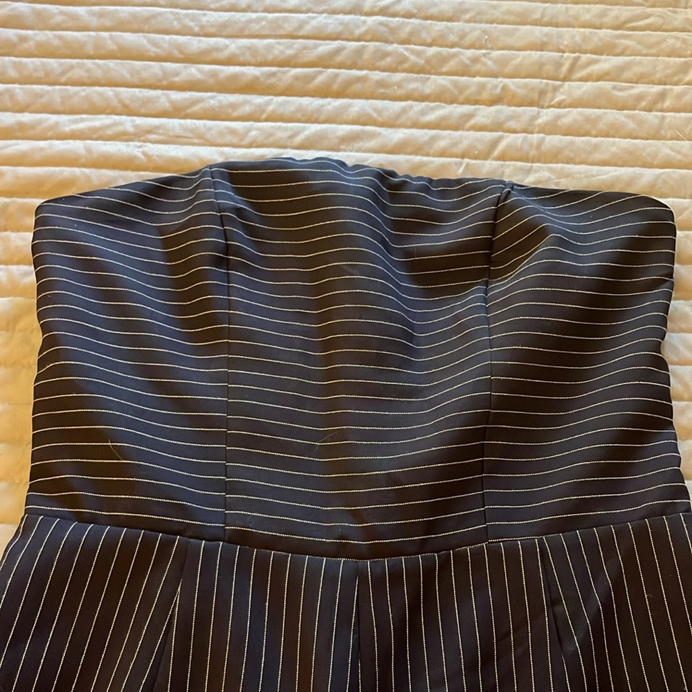 STRIPED STRAPLESS ROMPER - Picture 7 of 9
